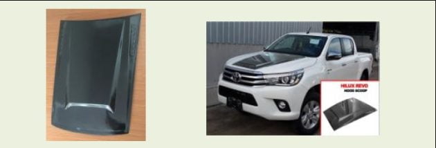 Воздухозаборник на капот Toyota Hilux revo от 2015 года style Sport 2